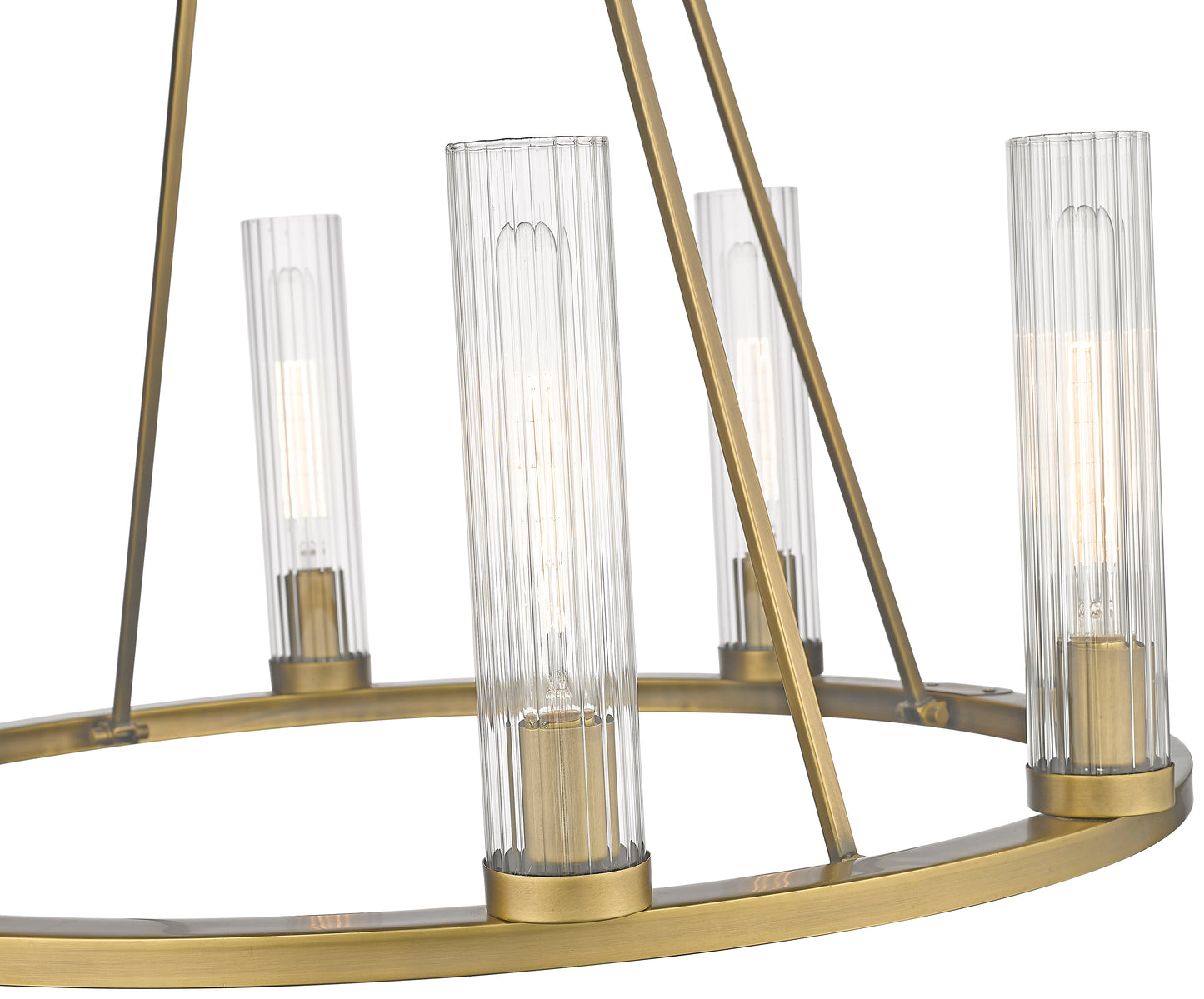 3031-8RB - Beau 8 Light 33" Chandelier - Rubbed Brass