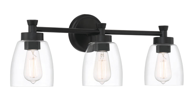12724FB3 - Henning 3 Light 24" Wide Vanity Light - Flat Black