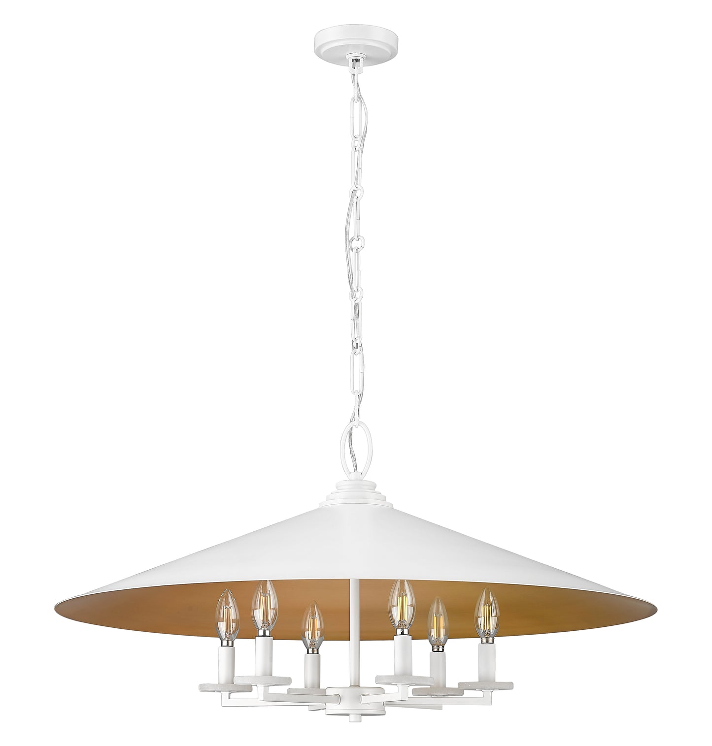 1953-32MW - Rialto 6 Light 32" Pendant - Matte White