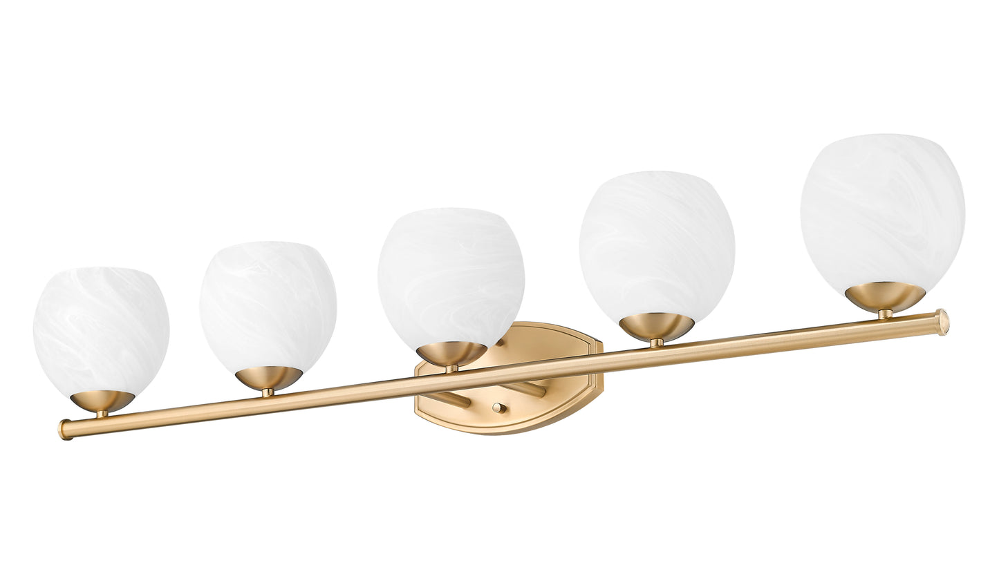 1963-5V-MGLD - Colette 5 Light 42" Vanity - Modern Gold