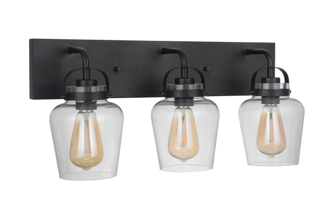 53503-FB - Trystan 3 Light 22" Wide Vanity Light - Flat Black