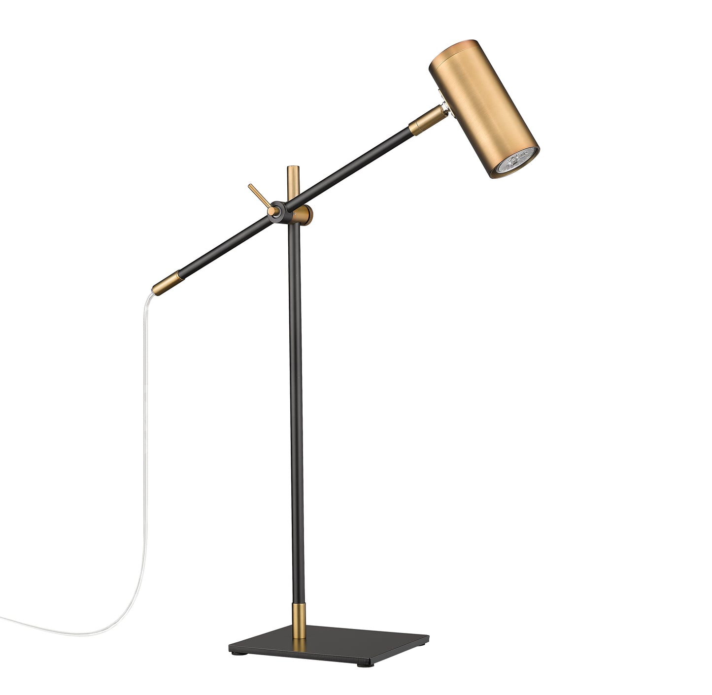 814TL-MB-OBR - Calumet 1 Light Table 22" Lamp - Matte Black / Olde Brass