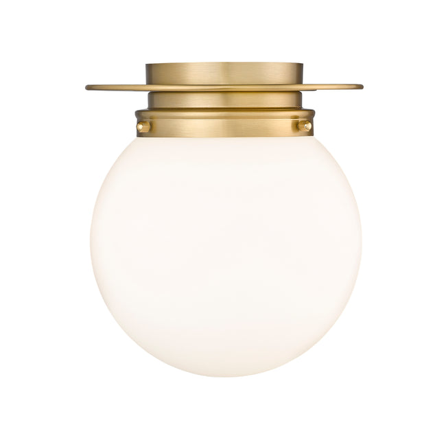 7505F9-HBR - Calhoun 1 Light Flush 9" Mount - Heritage Brass