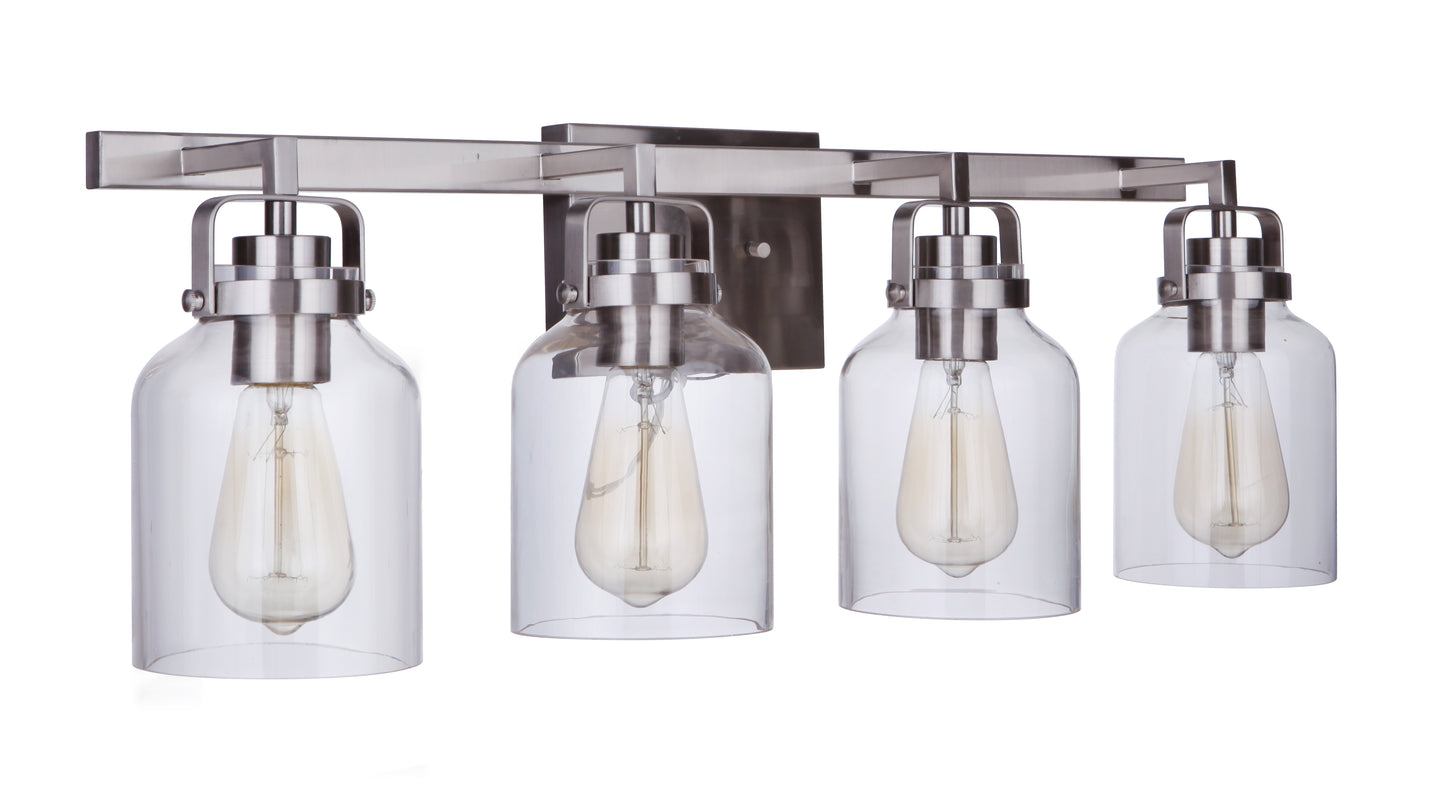 53604-BNK - Foxwood 4 Light 29" Wide Vanity Light - Brushed Nickel