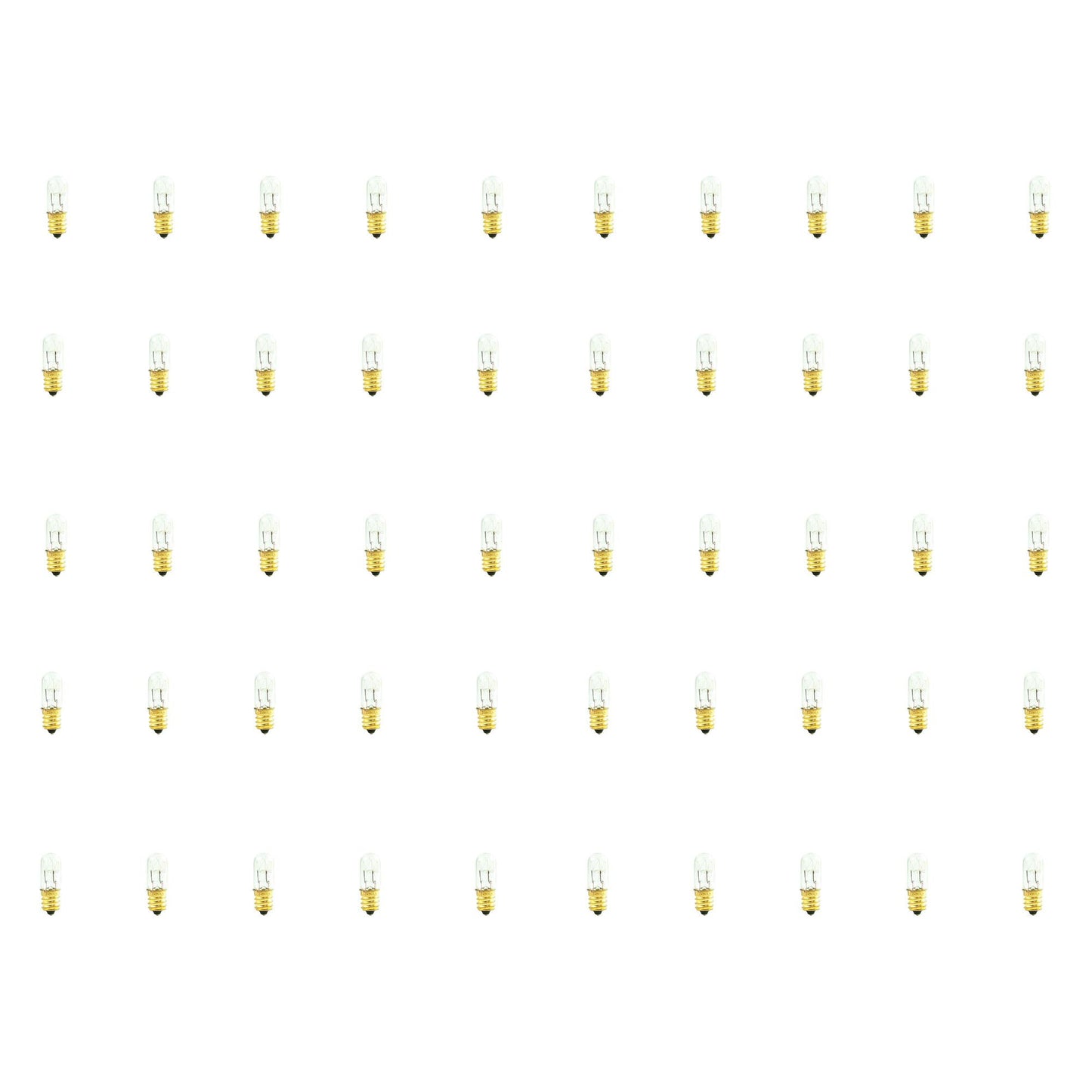 708115 - Dimmable Clear T4 Incandescent Candelabra Light Bulb - 15 Watt - 2700K - 50 Pack