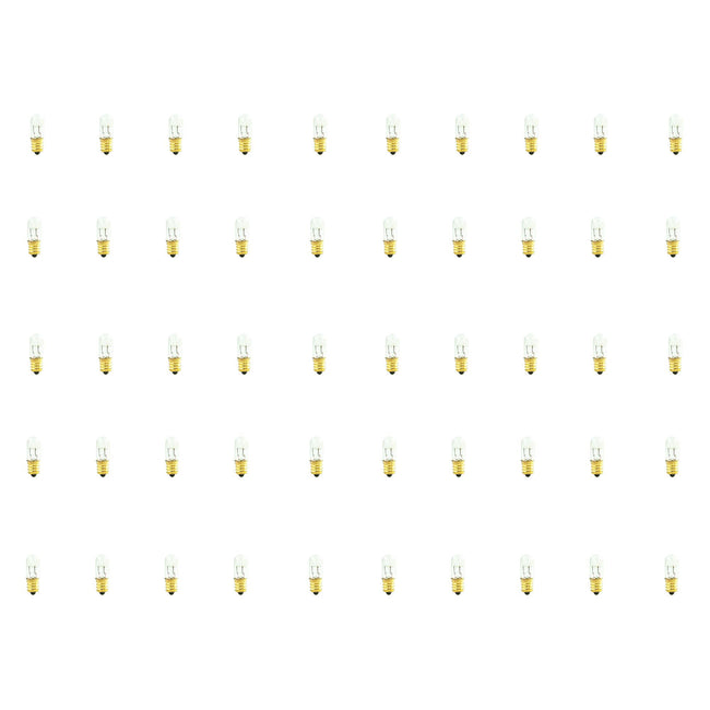 708115 - Dimmable Clear T4 Incandescent Candelabra Light Bulb - 15 Watt - 2700K - 50 Pack