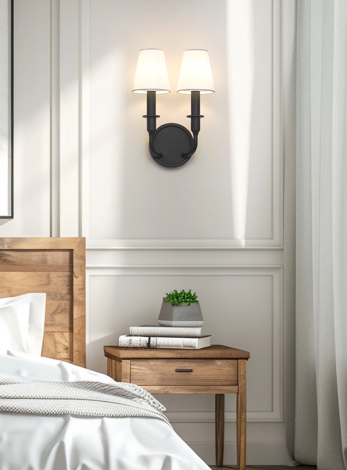 3049-2S-MB - Tova 2 Light Wall 13" Sconce - Matte Black