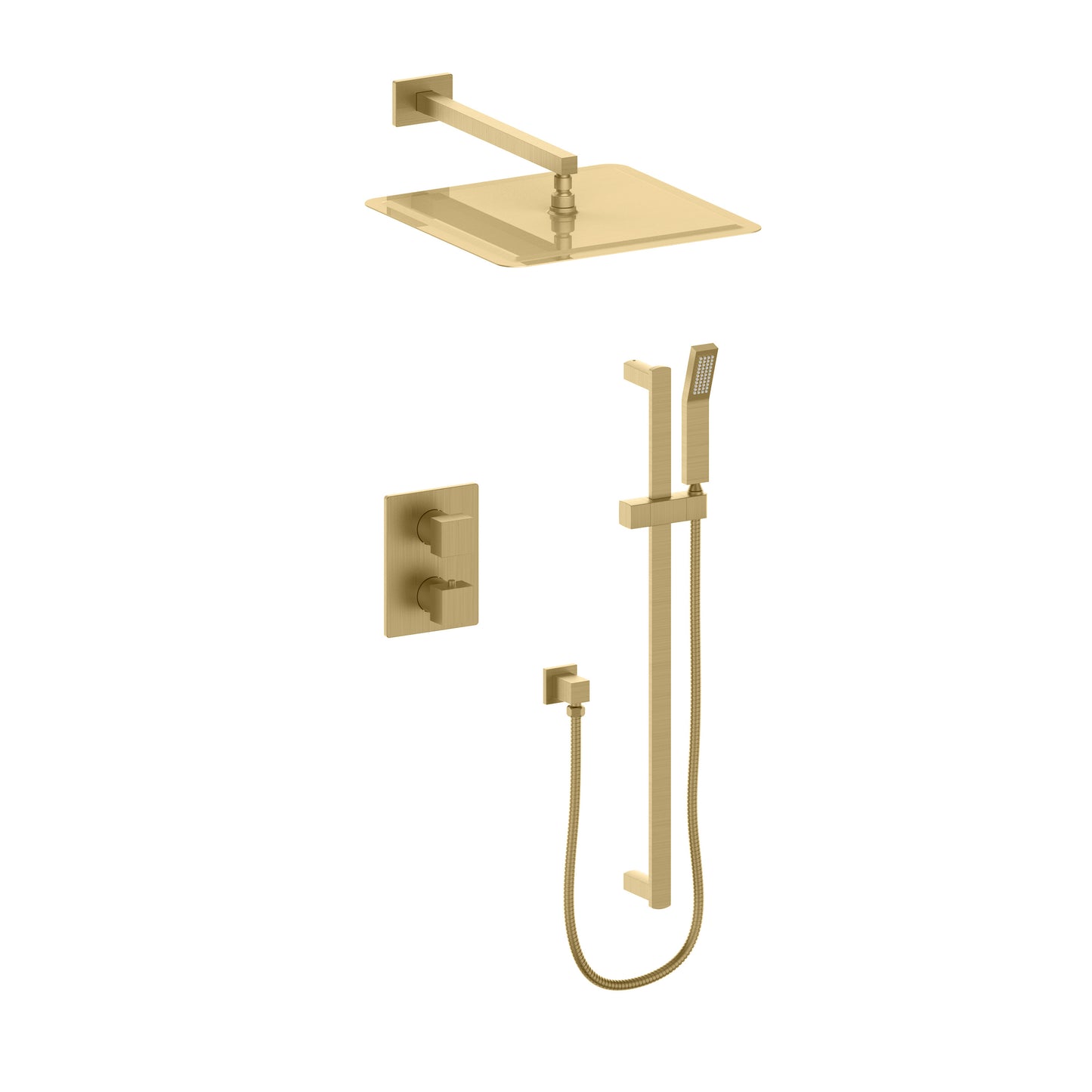 CBY-SHS-T2-CB - Autograph Edition Crystal Bay Thermostatic Shower System in Champagne Bronze
