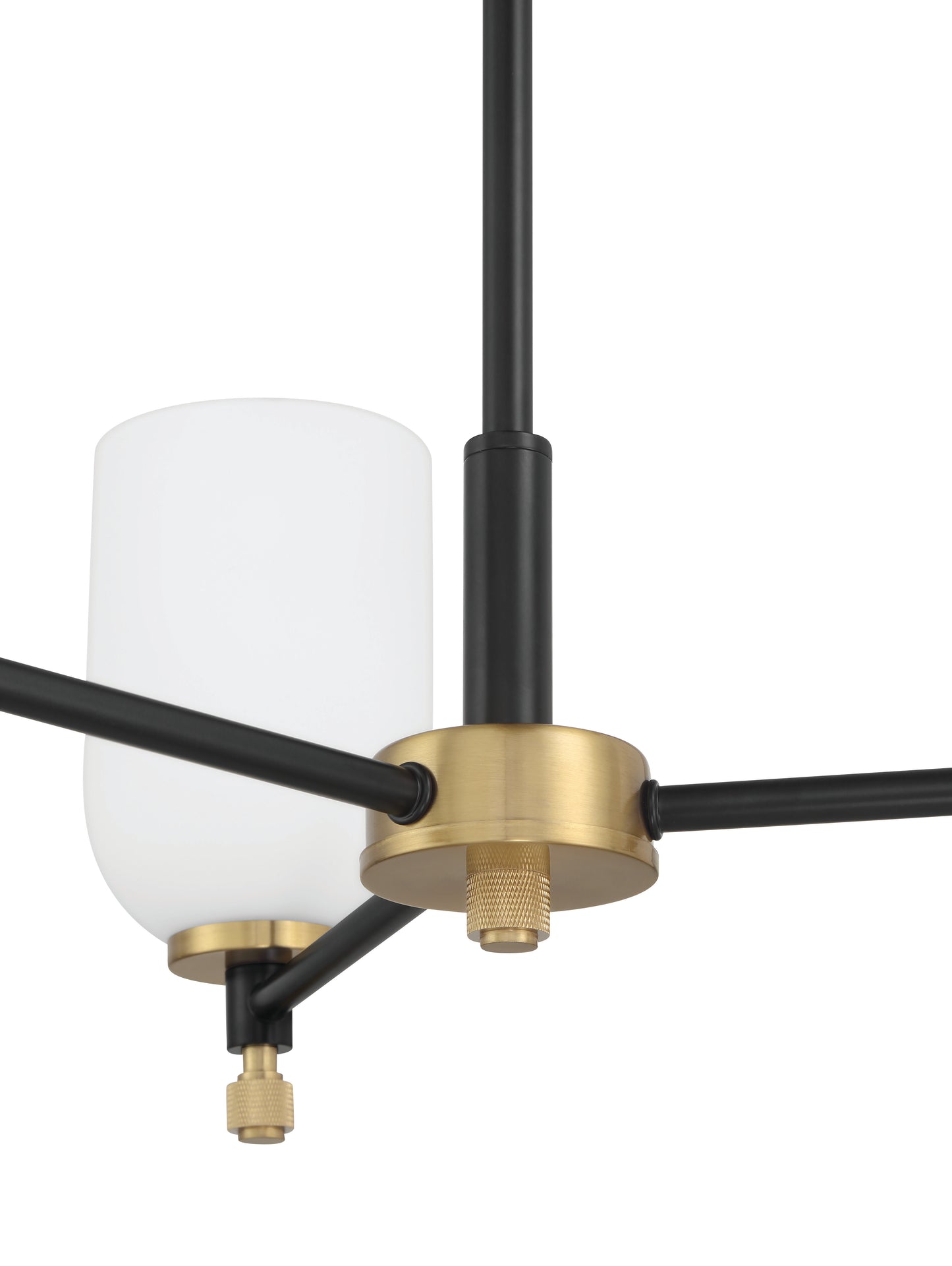 60323-FBSB - Council 3 Light 22" Wide Chandelier - Flat Black / Satin Brass