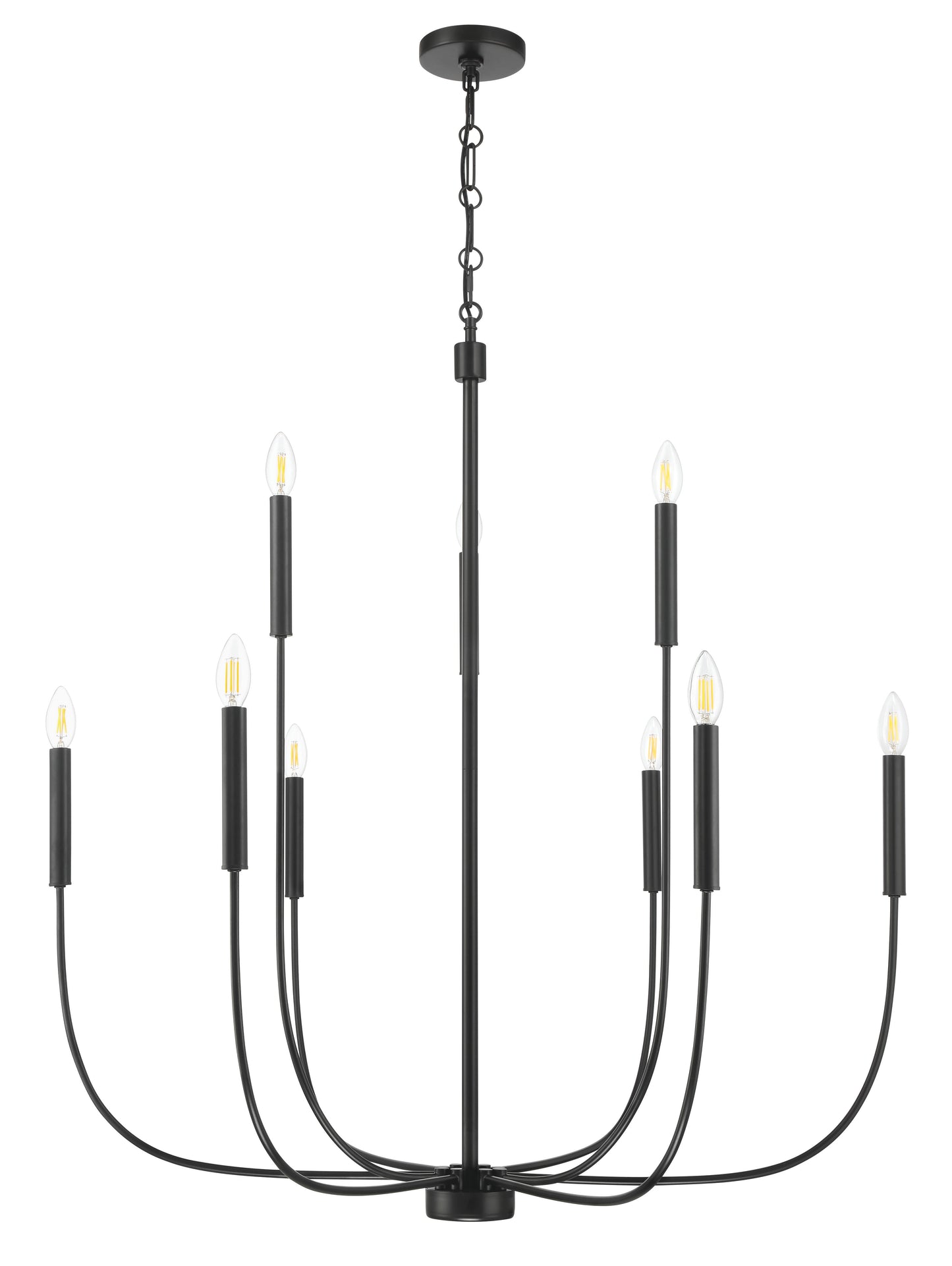59829-FB - Traci 9 Light 37" Wide Chandelier - Flat Black