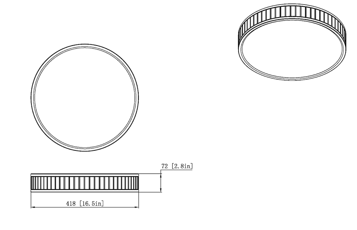 1005F16-MGLD-LED - Madison 1 Light Flush 16" Mount - Modern Gold