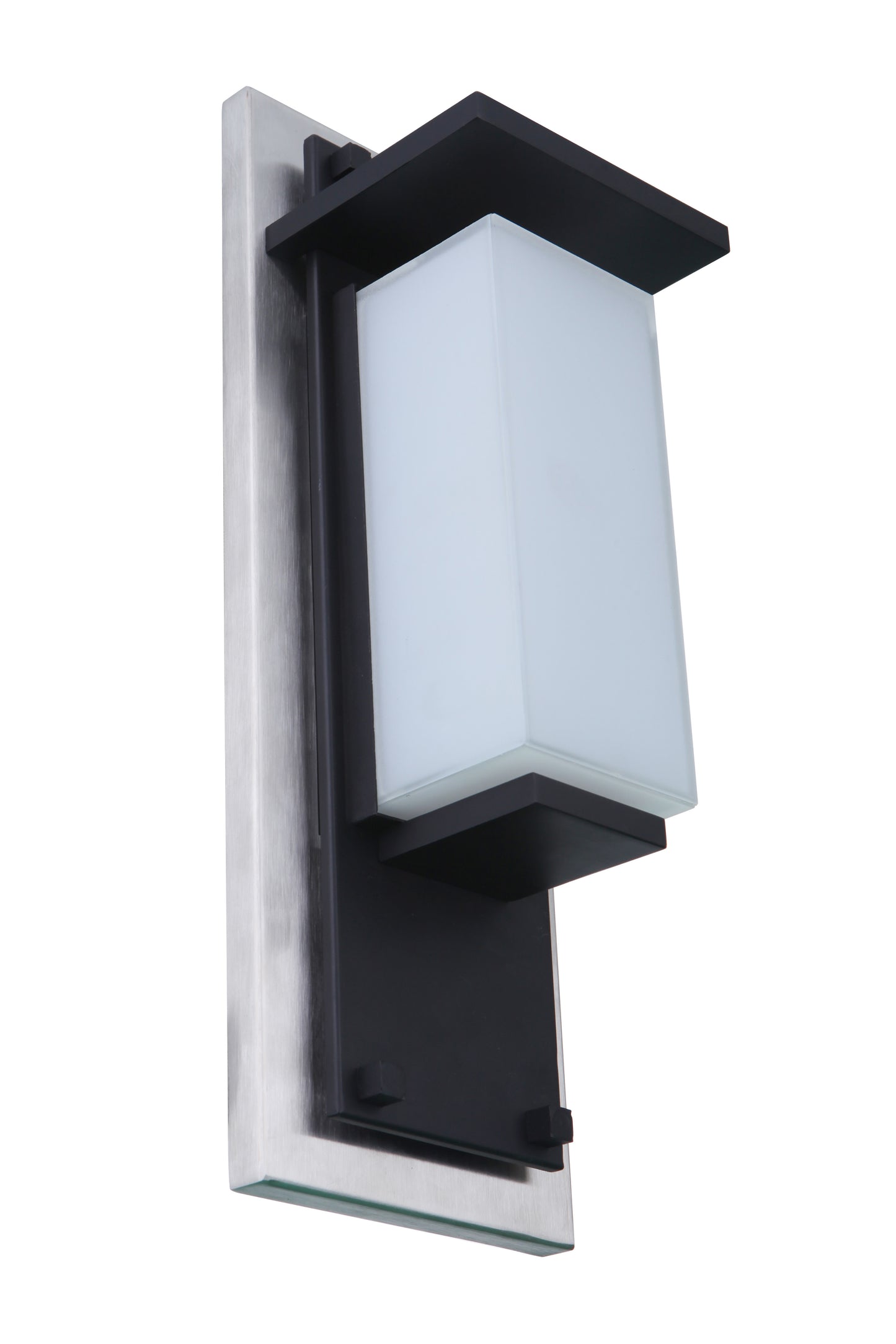 ZA2502-SSMN-LED - Heights 1 Light 15" High Outdoor Wall Lantern - Stainless Steel / Midnight