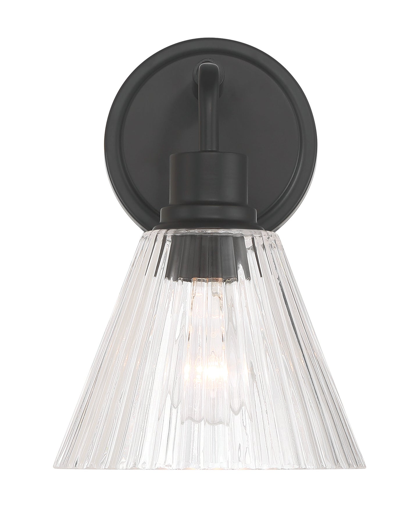 61101-FB - Pleated 1 Light 10.38" High Wall Sconce - Flat Black