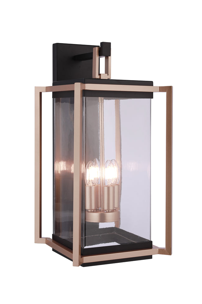 ZA6534-MNSB - Metalwork 4 Light 27" High Outdoor Wall Lantern - Midnight / Satin Brass