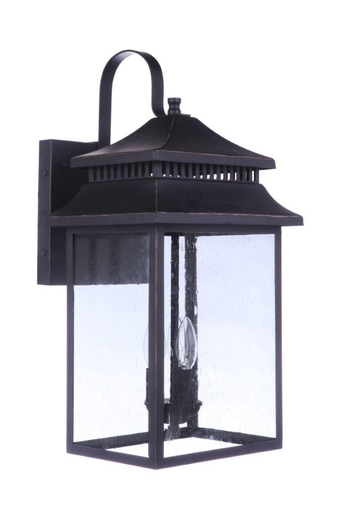 ZA3134-TB - Crossbend 3 Light 24" High Outdoor Wall Lantern - Textured Black