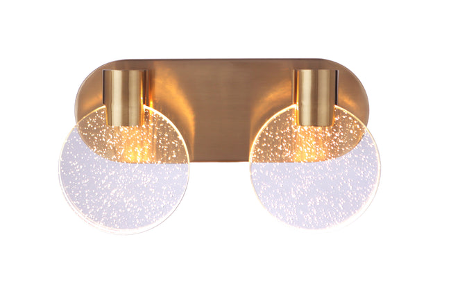 15114SB-LED - Glisten 2 Light 13.5" Wide LED Vanity Light - Satin Brass