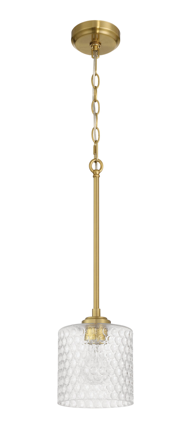 60591-SB - Claire 1 Light 6.5" Wide Mini Pendant - Satin Brass