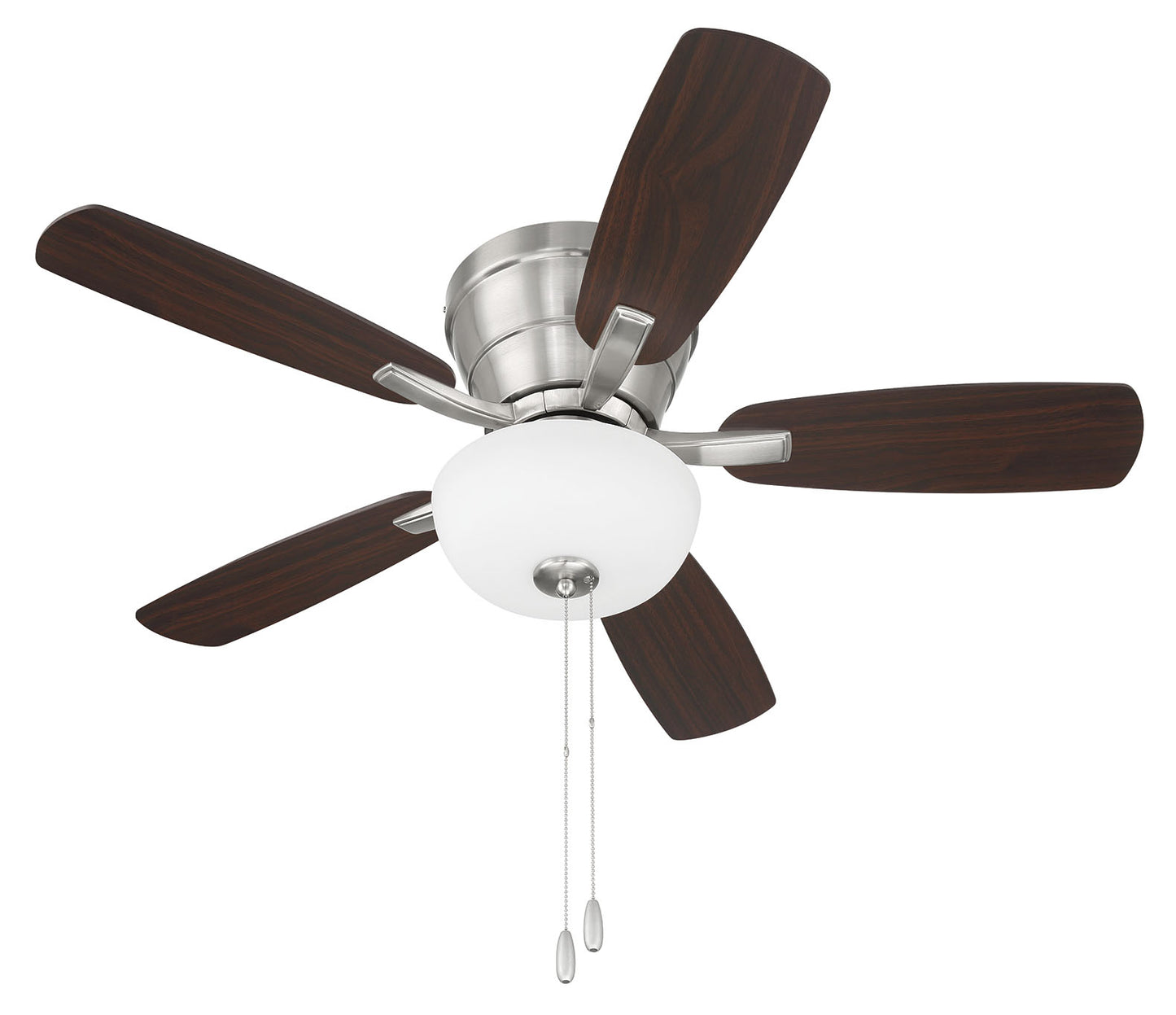 WHL42BNK5C1 - Wheeler 42 2-Light Bowl 42" 5 Blade Ceiling Fan with Light Kit - Brushed Nickel