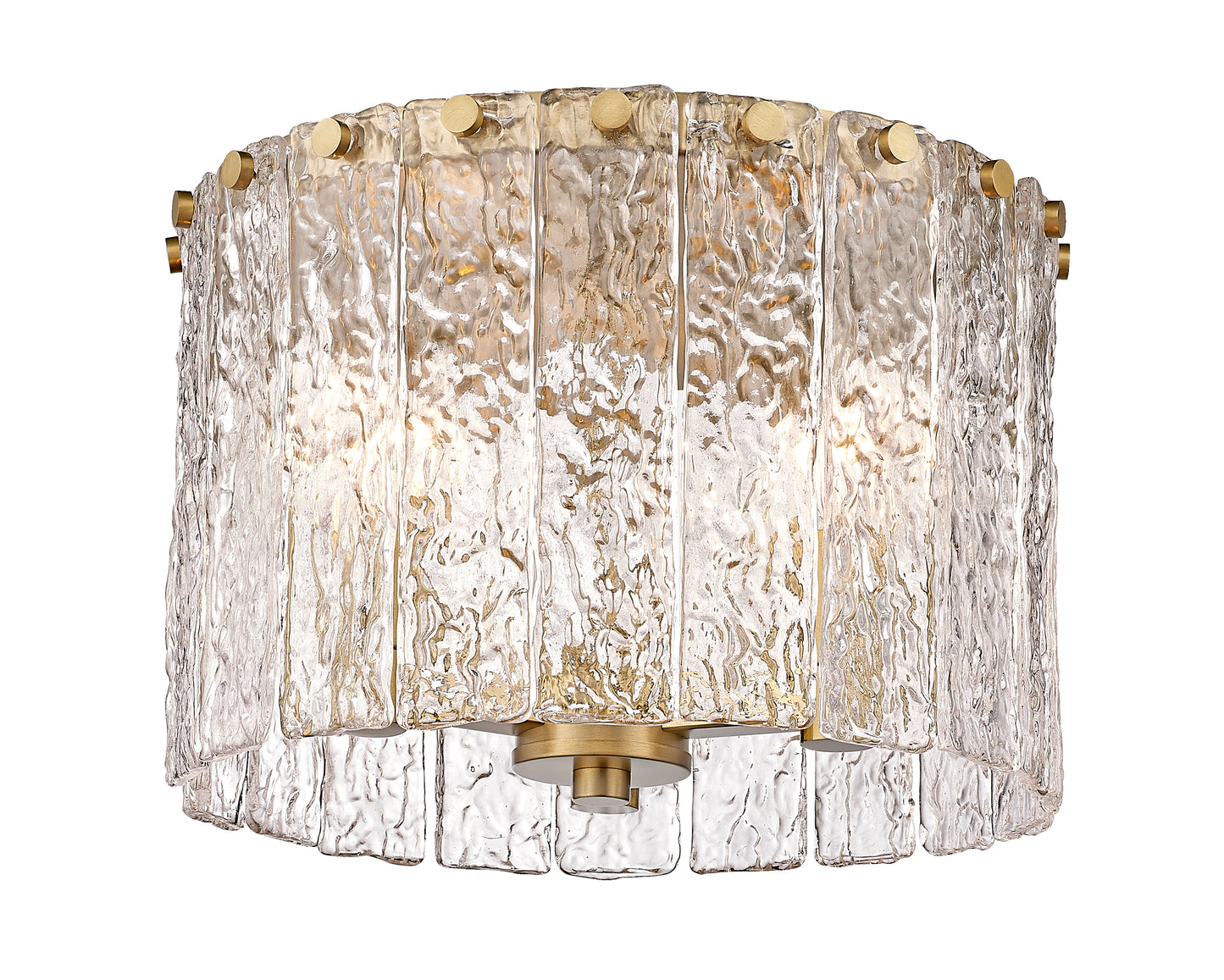 1943F12-MGLD - Glacier 3 Light Flush 12" Mount - Modern Gold