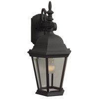 Z254-TB - Straight Glass Cast 1 Light 18" High Outdoor Wall Lantern - Textured Black