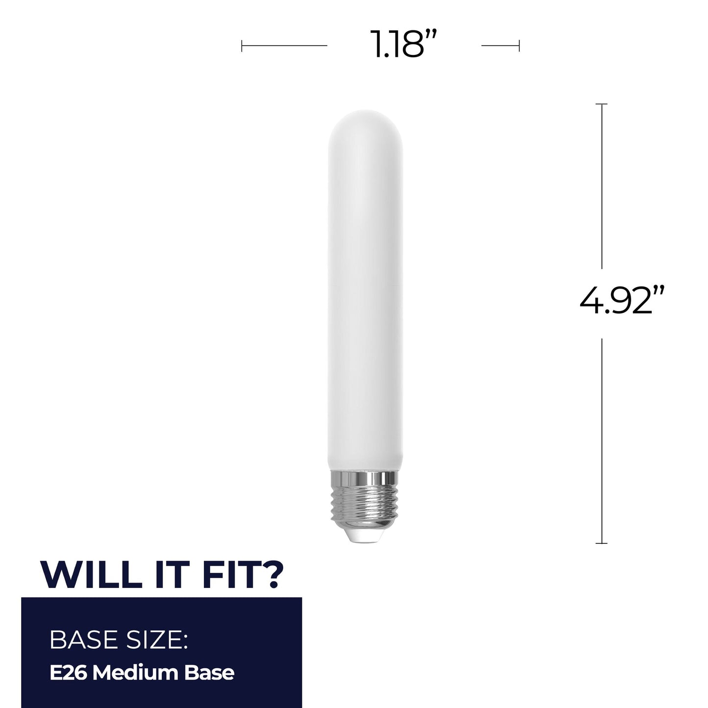 776990 - Filaments Dimmable T9 5" Frost Glass Medium Base - 5 Watt - 4000K - 4 Pack