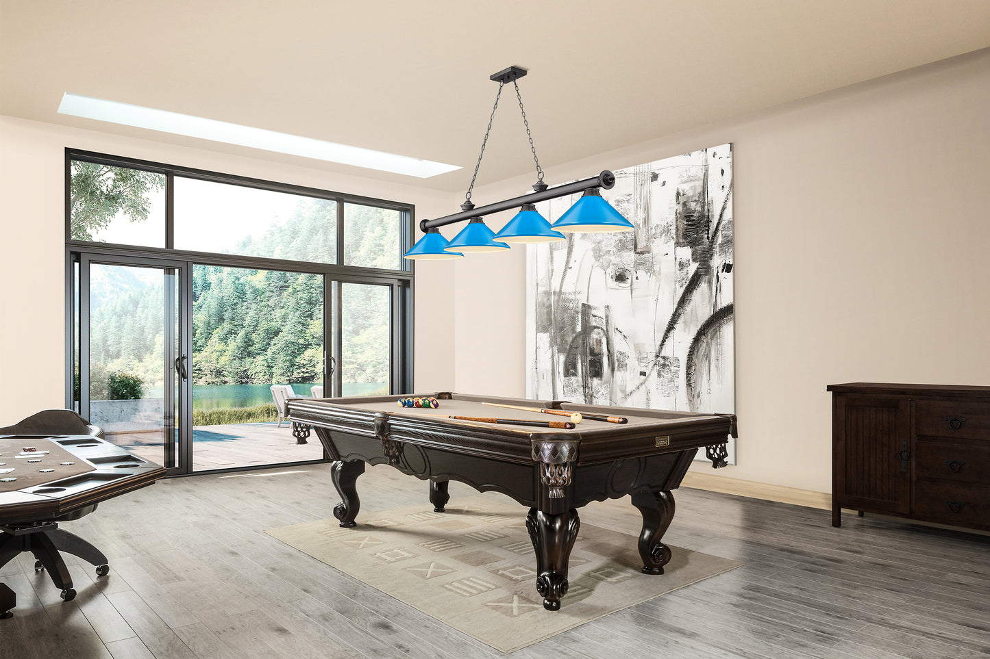 2306-4BP-MEB - Cordon 4 Light 82" Billiard - Bronze Plate