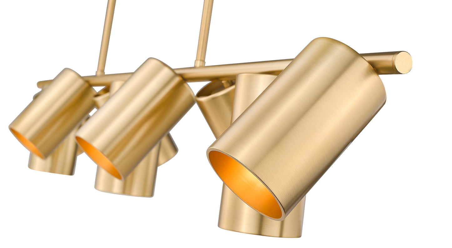 7520-9L-MGLD - Lumina 9 Light Linear 55" Chandelier - Modern Gold