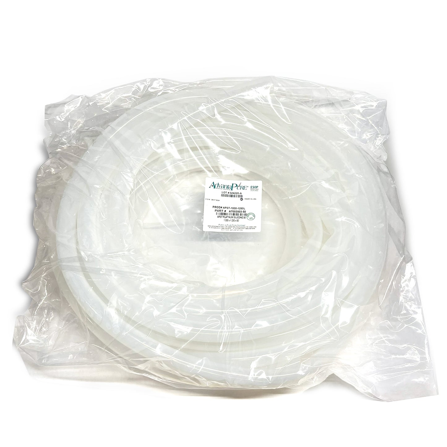 1" x 1-1/4" Platinum Cured Silicone Tubing - 50 Ft