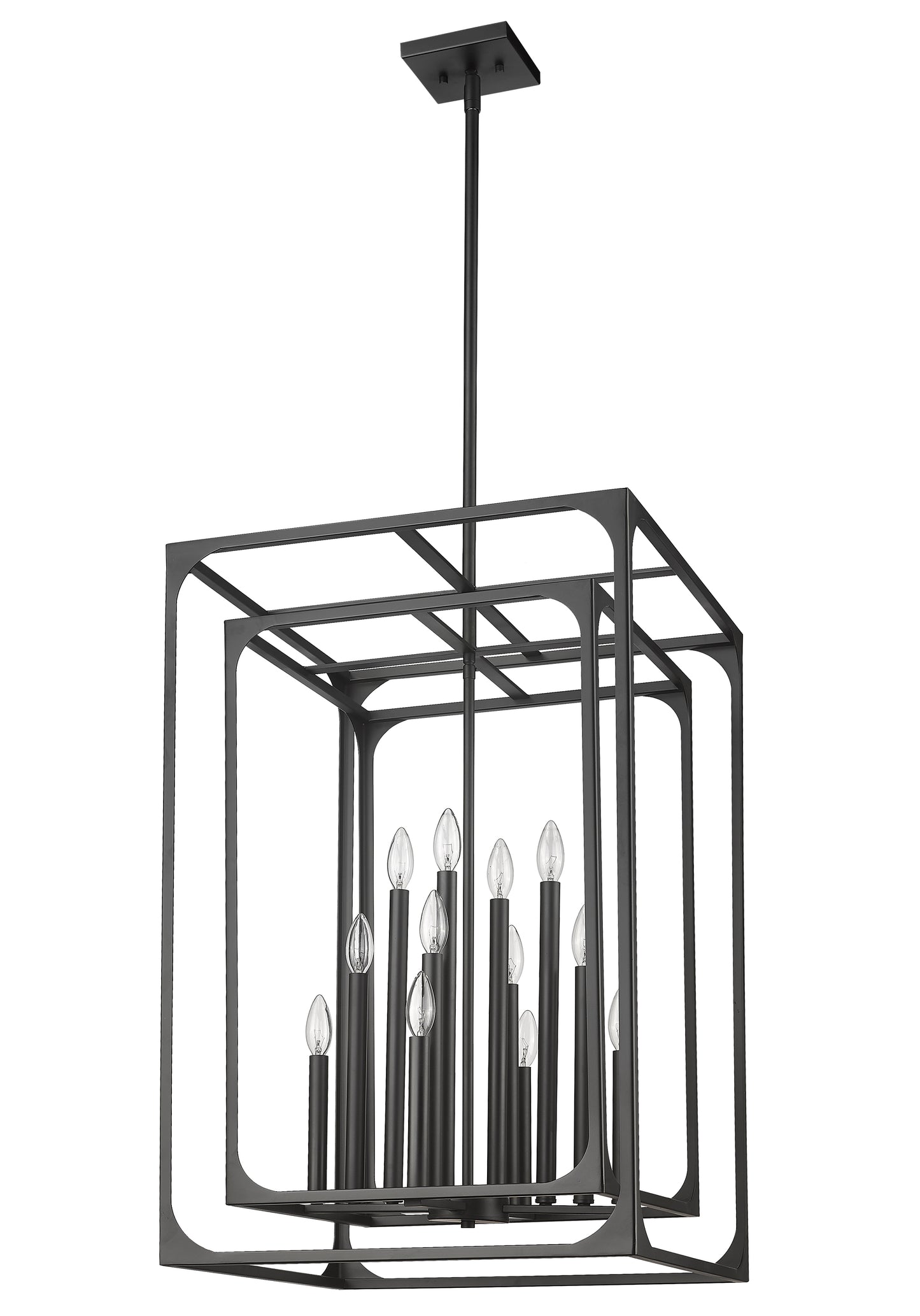 3038-12MB - Easton 12 Light 20" Chandelier - Matte Black