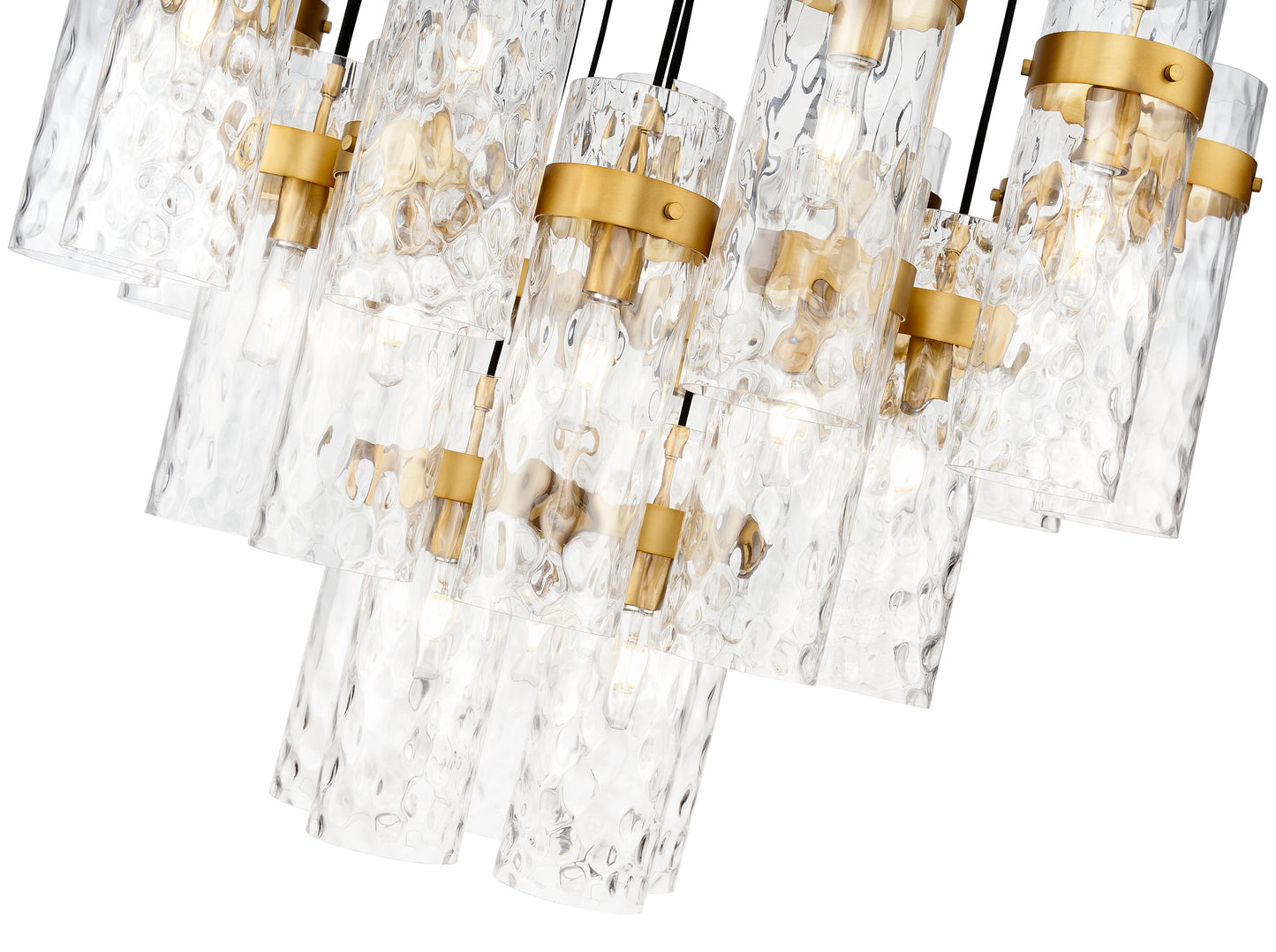 7002P5-27R-RB - Fontaine 27 Light 40" Chandelier - Rubbed Brass