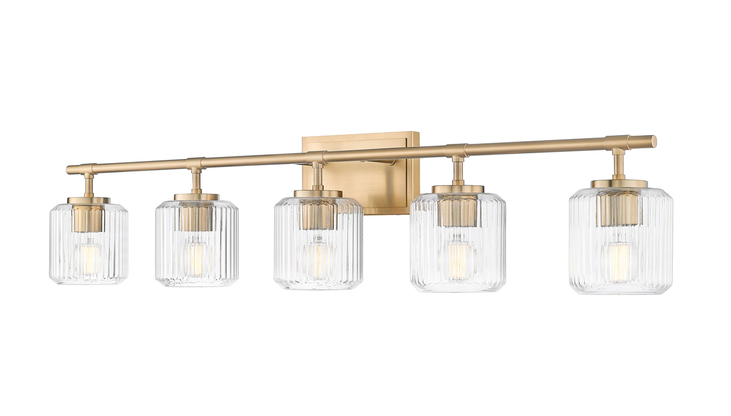 7515-5V-MGLD - Landon 5 Light 42" Vanity - Modern Gold