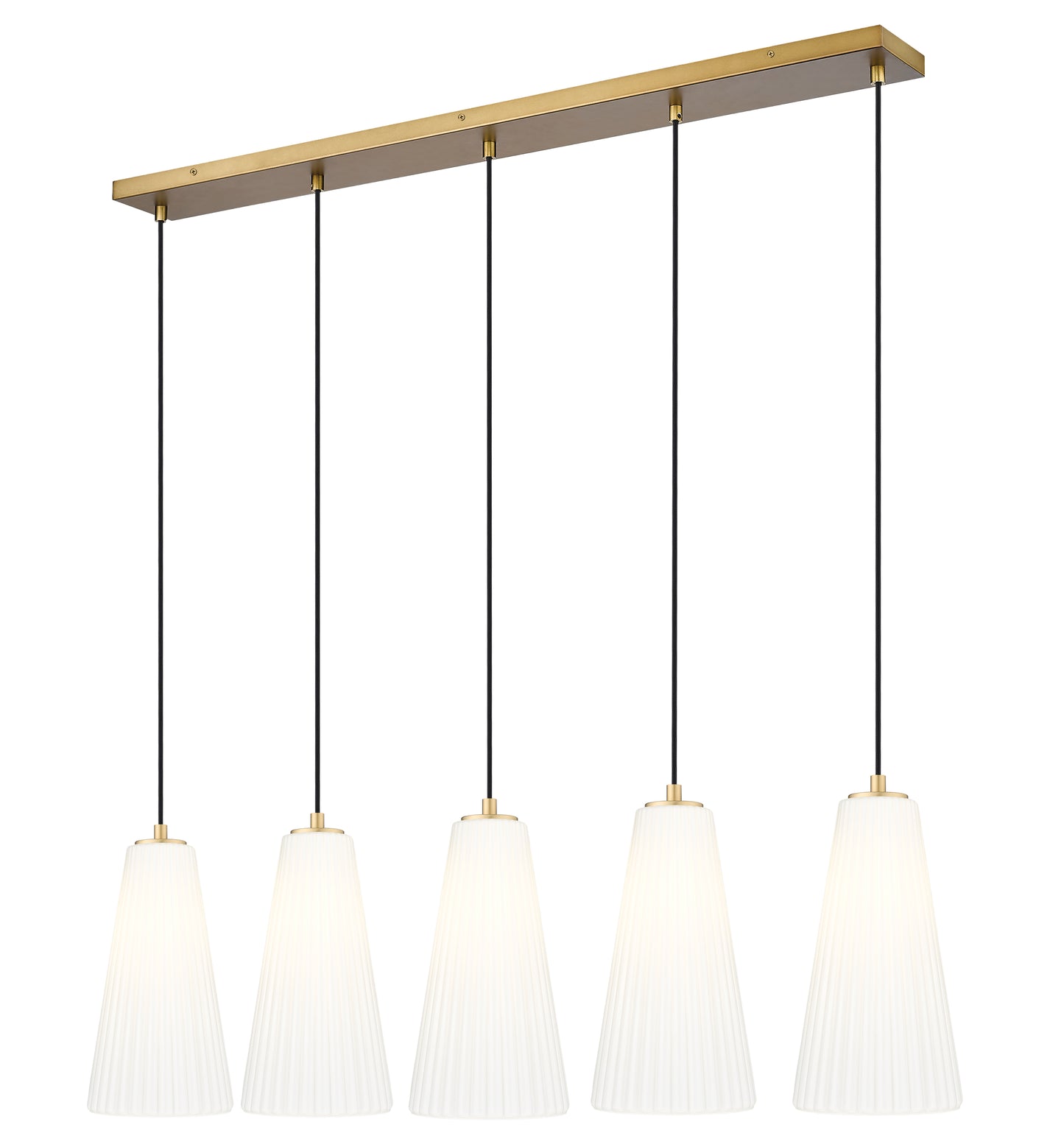 3043P7-5L-MGLD - Farrell 5 Light Linear 42" Chandelier - Modern Gold