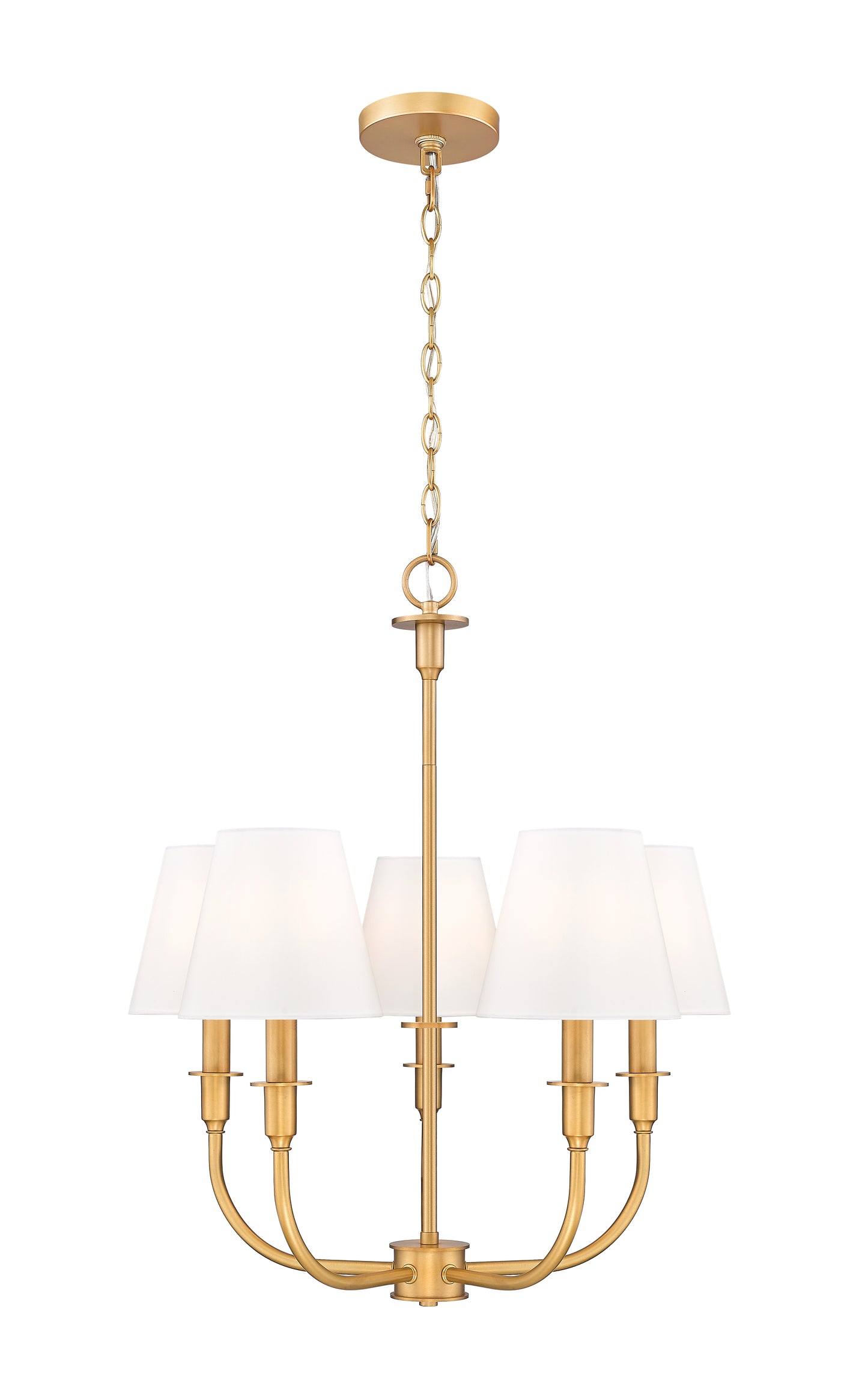 3049-18C-RB - Tova 5 Light 22" Chandelier - Rubbed Brass