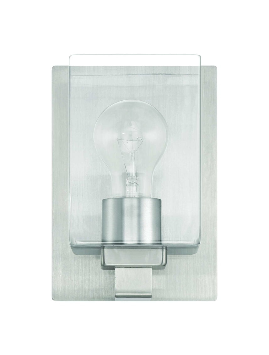 18506BNK1 - McClane 1 Light 8" High Wall Sconce - Brushed Nickel