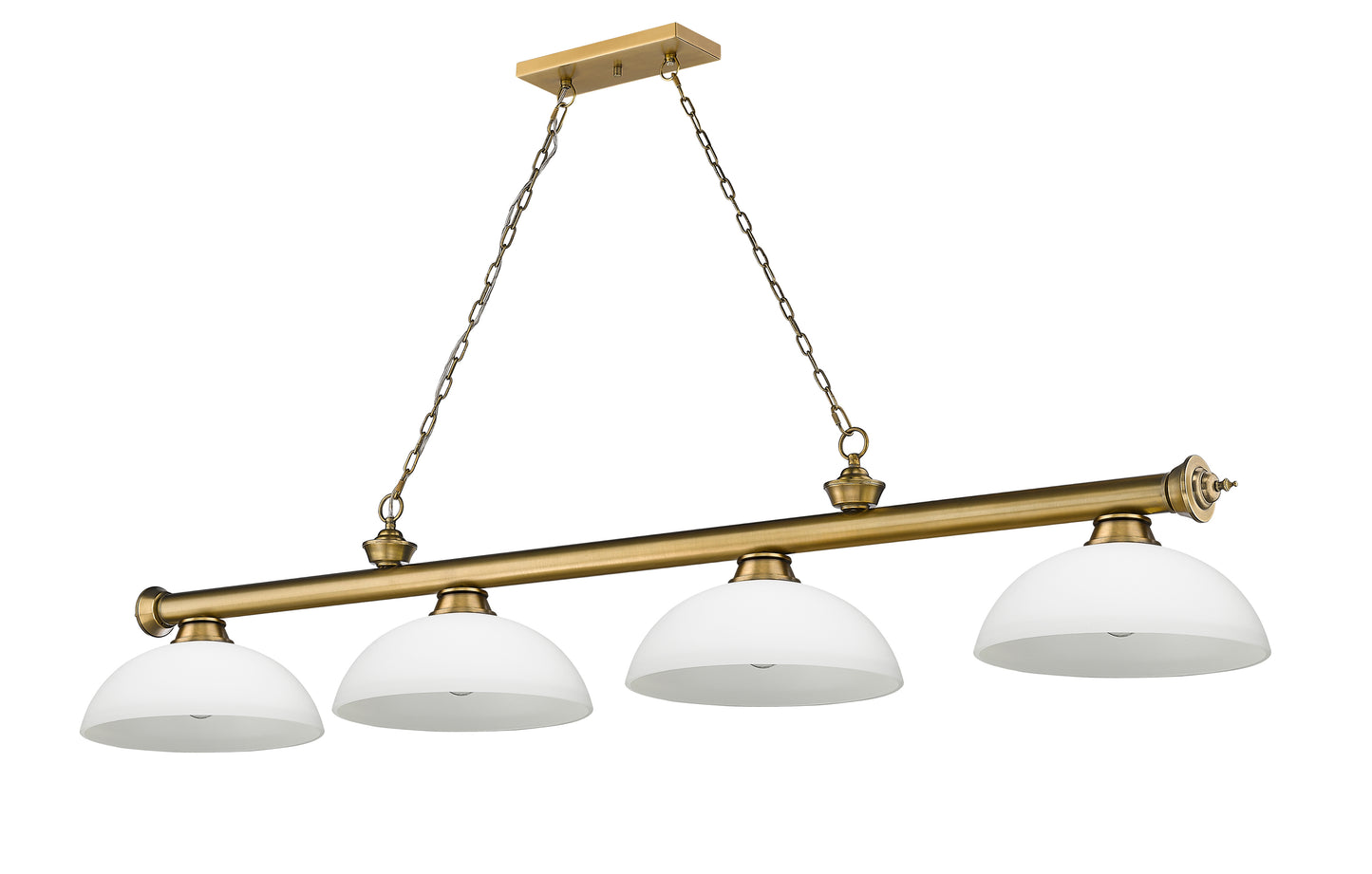 2306-4RB-DMO14 - Cordon 4 Light 81" Billiard - Rubbed Brass