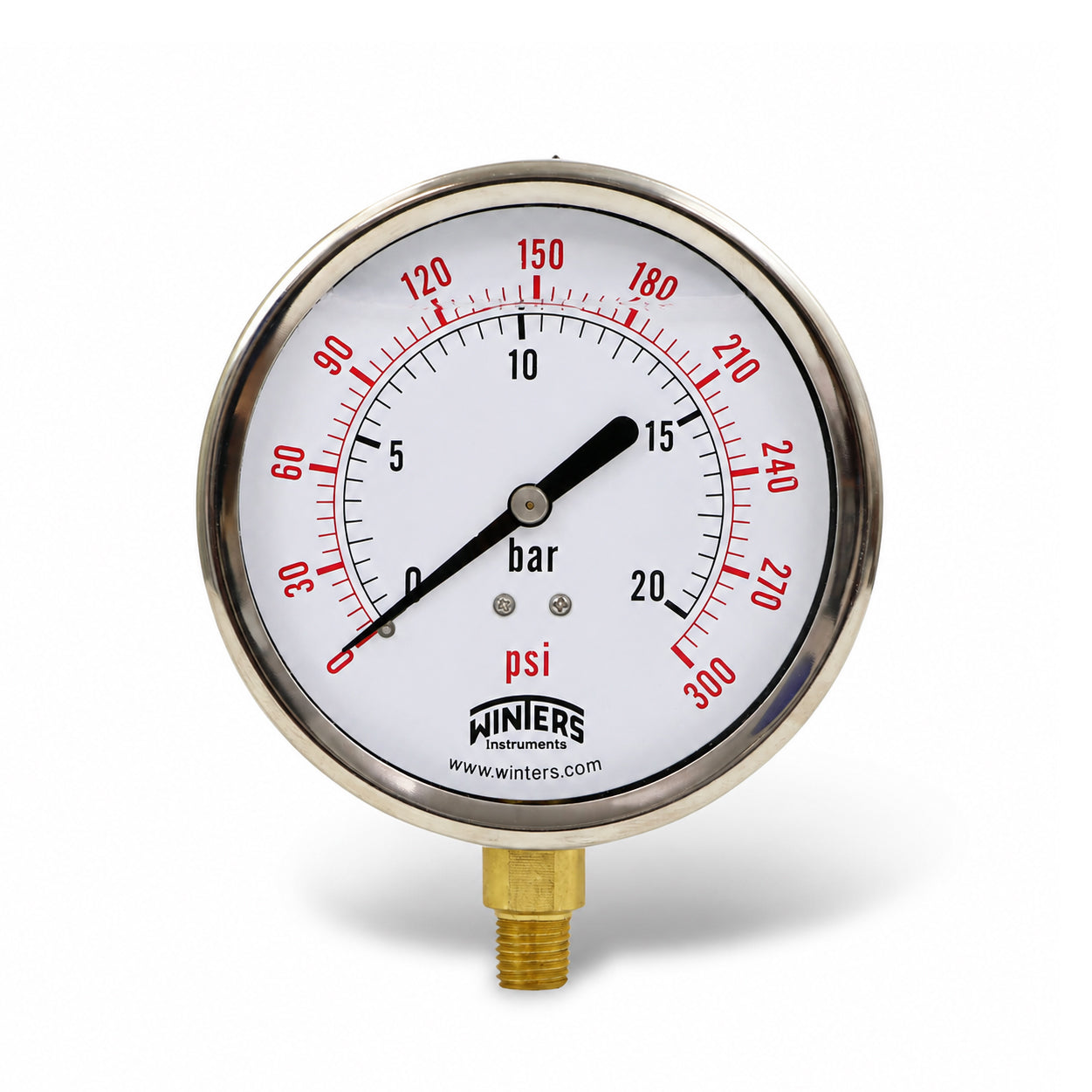 PFP607 - 4" Dial Liquid Filled Gauge - Stainless Steel - 0 - 300 PSI