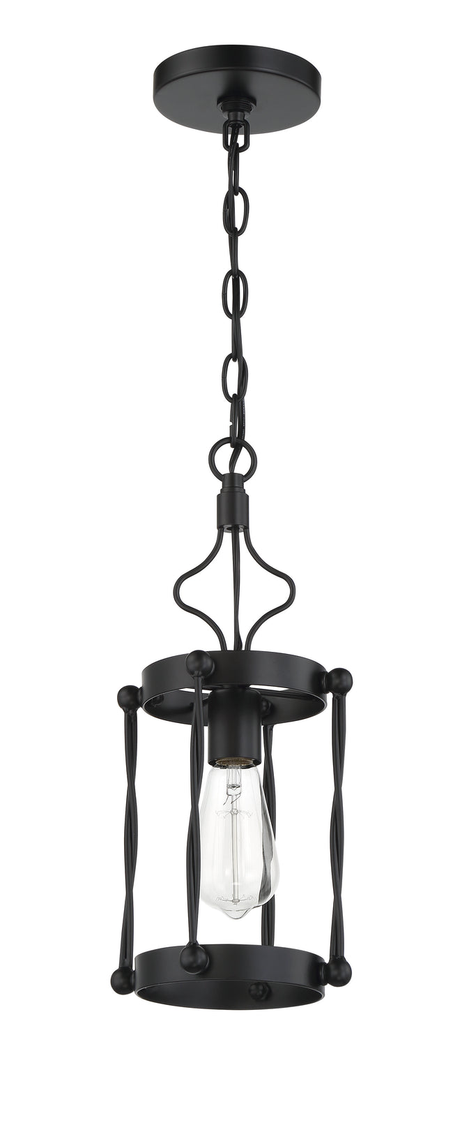 57091-FB - Jolenne 1 Light 7" Wide Mini Pendant - Flat Black