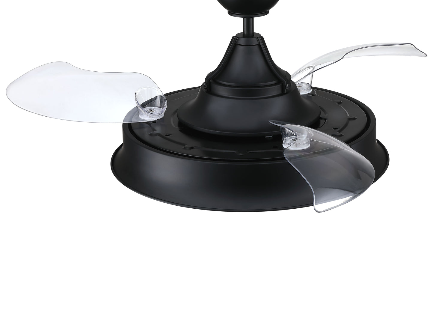 UN42FB3 - Union 42 Hidden Blades 42" 3 Blade Indoor Outdoor Ceiling Fan with Light Kit - Flat Black