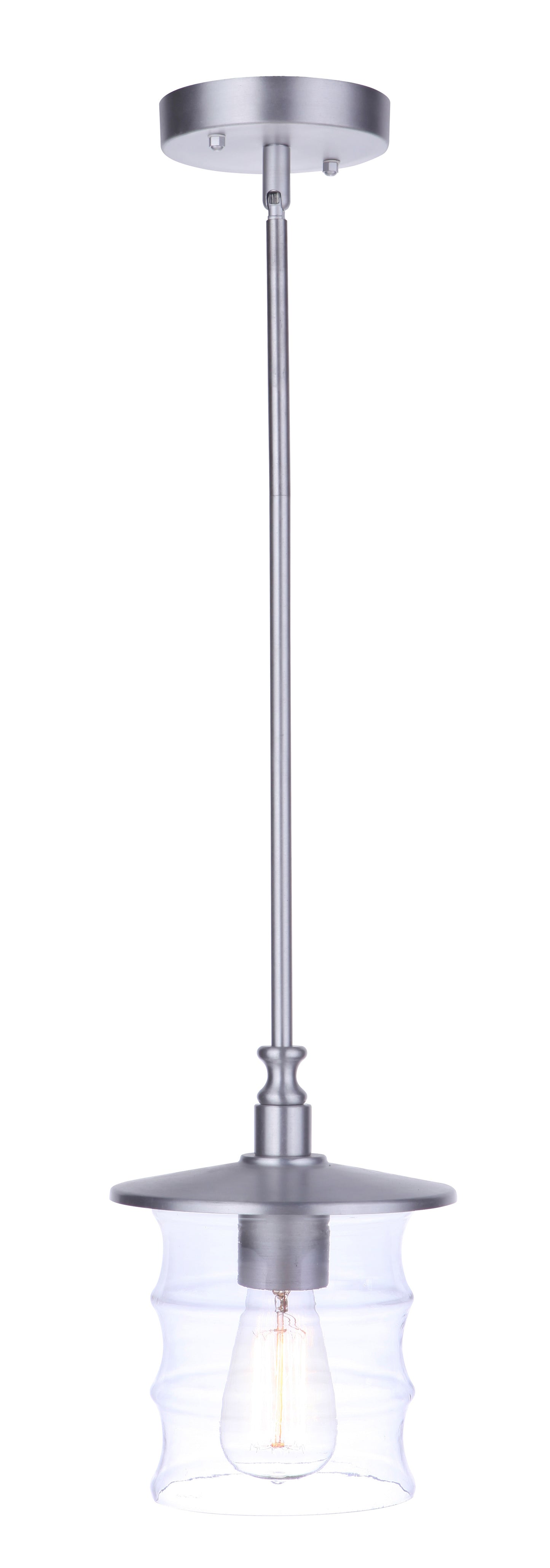 ZA3611-SA - Canon 1 Light 7.5" Wide Outdoor Pendant - Satin Aluminum