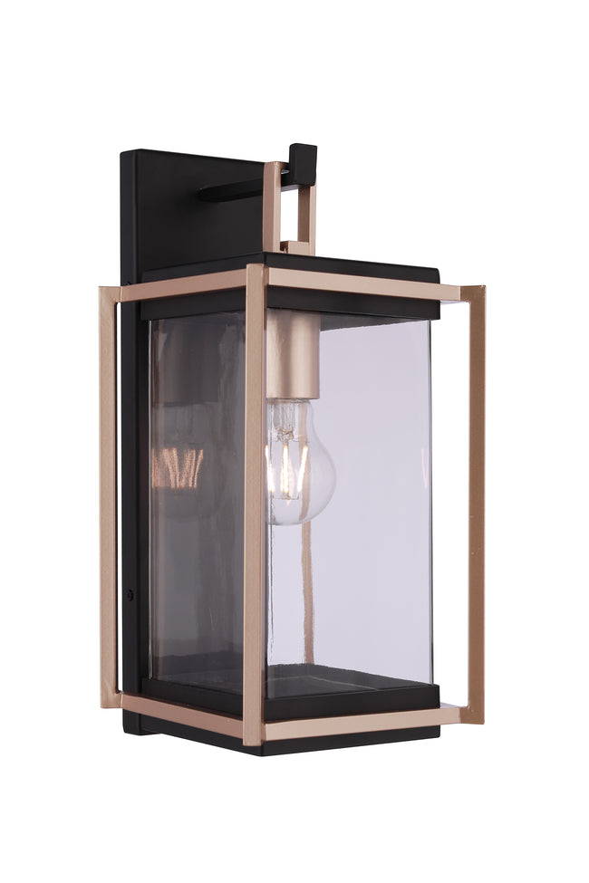 ZA6504-MNSB - Metalwork 1 Light 15" High Outdoor Wall Lantern - Midnight / Satin Brass