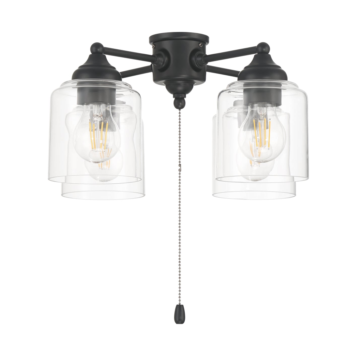 LK2606-4L-LED-FB - 4 Light Light Kit in Flat Black (Clear Glass)
