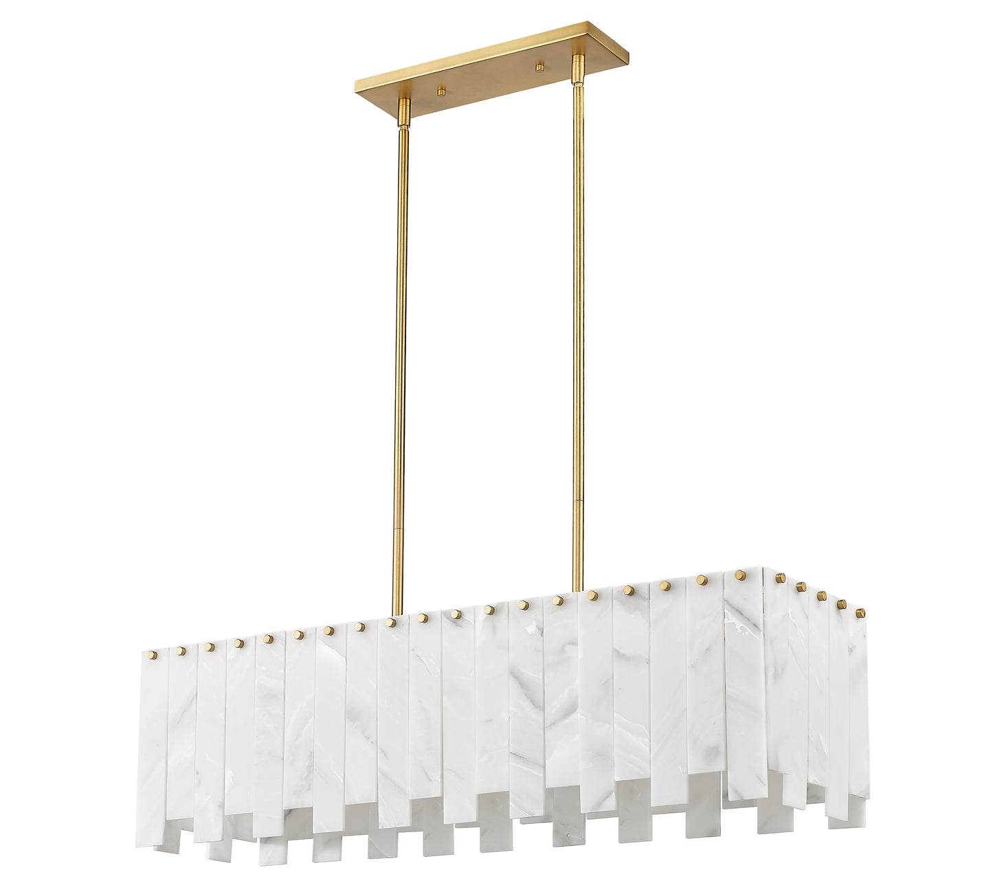 345-40L-RB - Viviana 5 Light Linear 41" Chandelier - Rubbed Brass