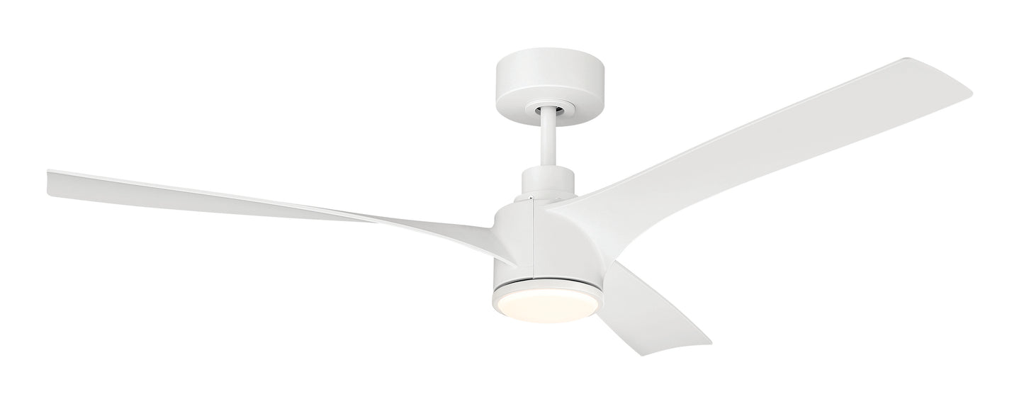 PHB52W3 - Phoebe 52" 3-Blade Indoor/Outdoor Damp Ceiling Fan 52" 3 Blade Indoor Outdoor Ceiling Fan with Light Kit - White