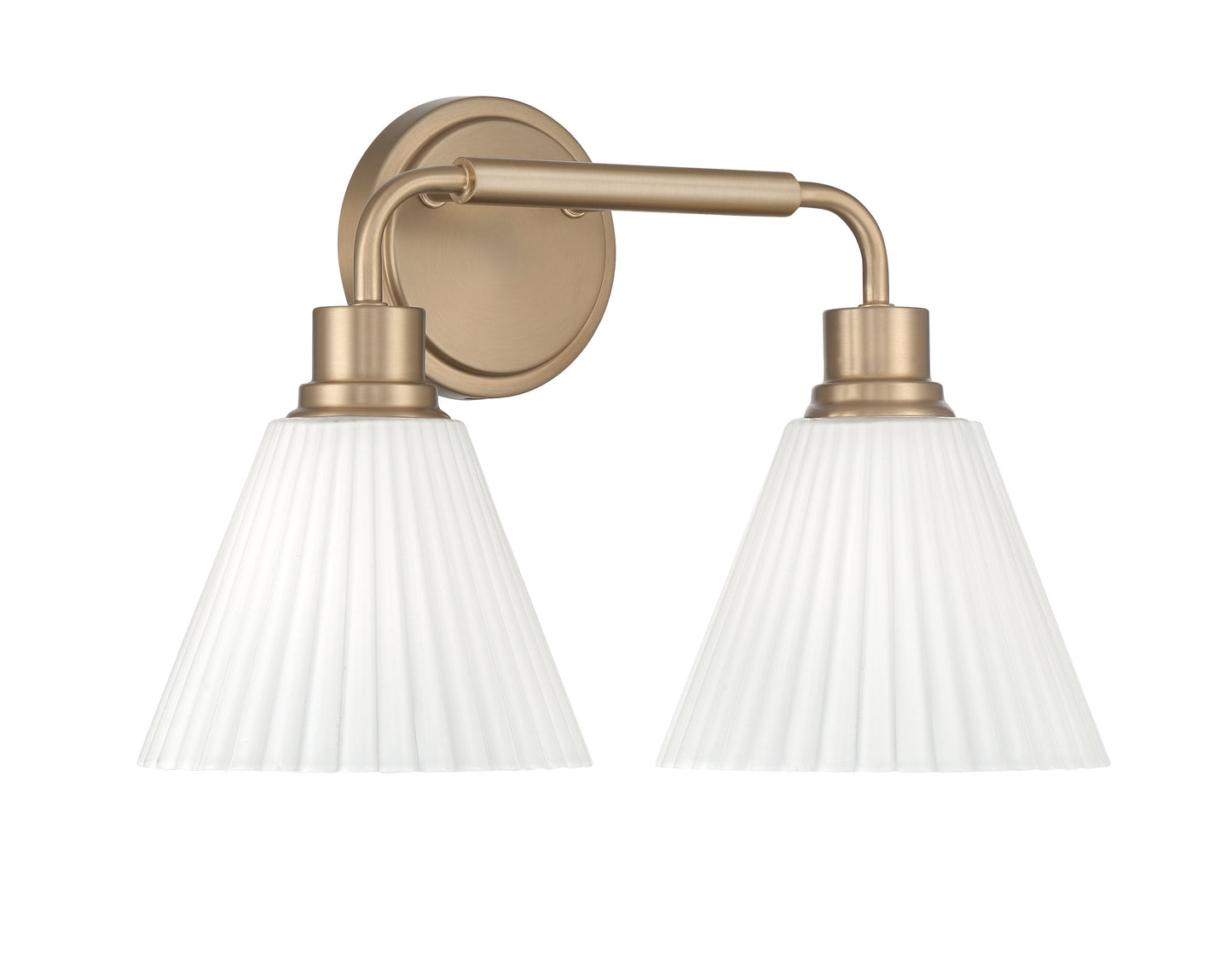62302-CPZ - Pleated II 2 Light 17" Wide Vanity Light - Premium Bronze