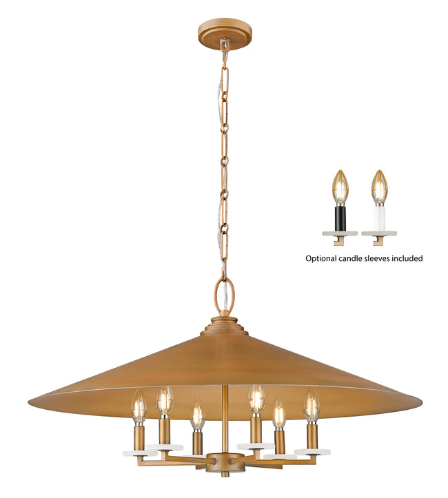 1953-32SGD - Rialto 6 Light 32" Pendant - Signature Gold
