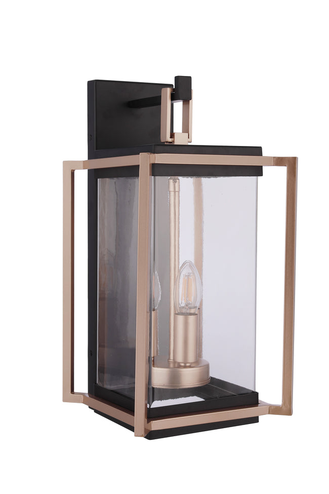 ZA6514-MNSB - Metalwork 3 Light 18" High Outdoor Wall Lantern - Midnight / Satin Brass