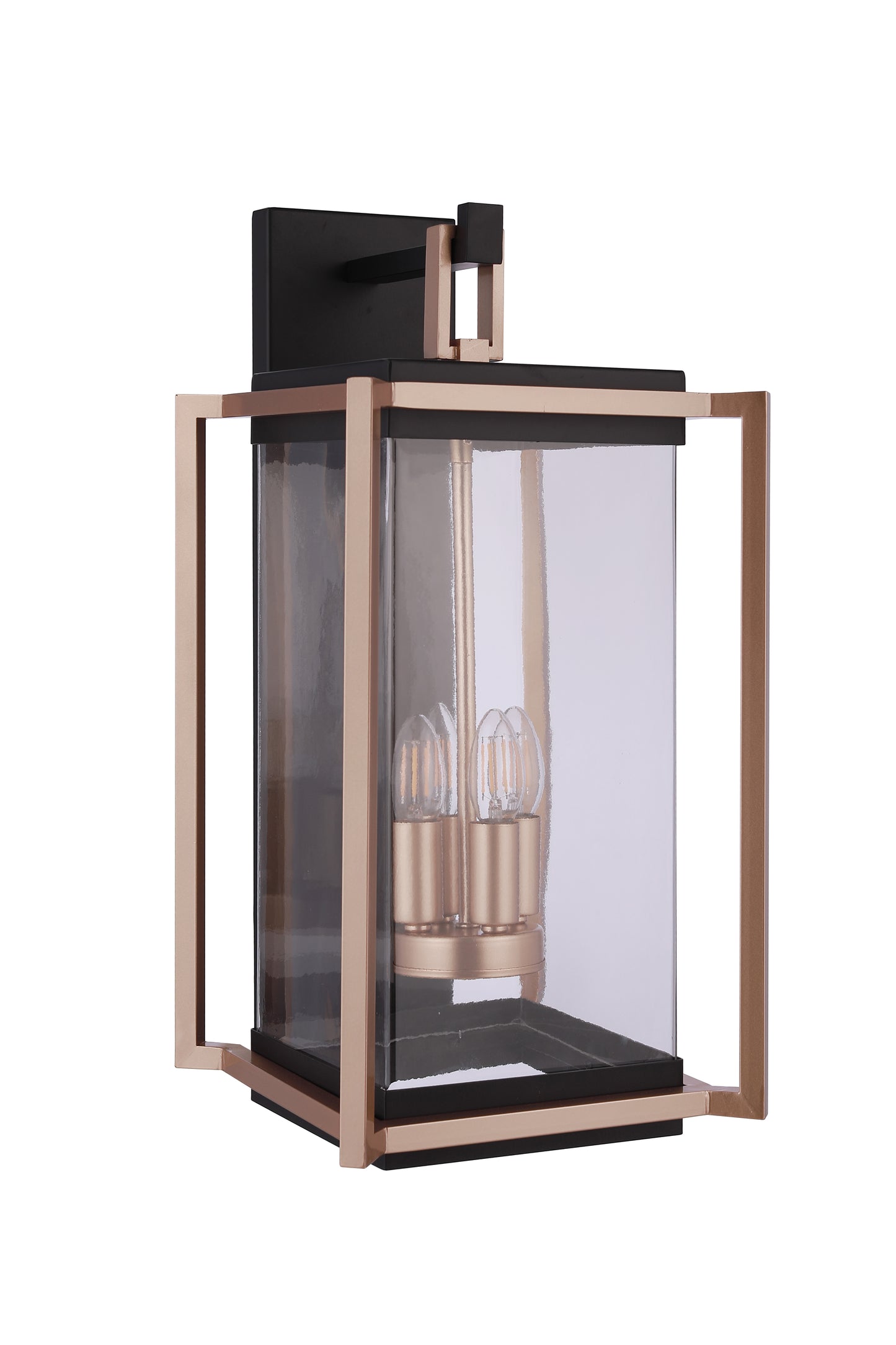 ZA6534-MNSB - Metalwork 4 Light 27" High Outdoor Wall Lantern - Midnight / Satin Brass