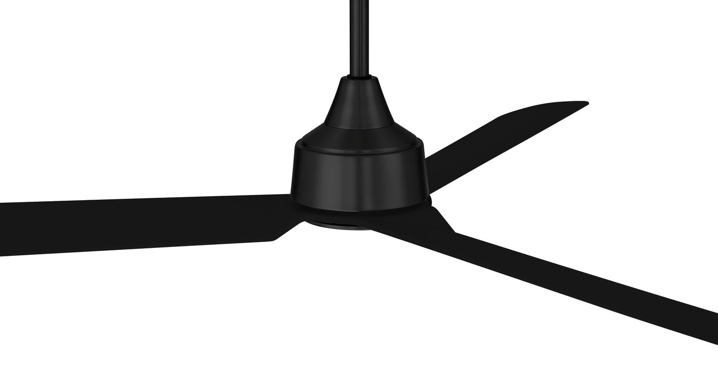 CHM52FB3 - Charming 52" 3-Blade Indoor/Outdoor Damp Rated Ceiling Fan 52" 3 Blade Indoor Outdoor Ceiling Fan with Light Kit - Flat Black