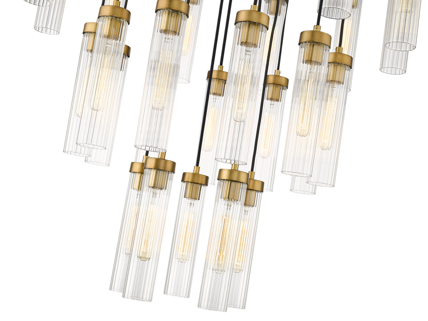 740P-27R-RB - Beau 27 Light 36" Chandelier - Rubbed Brass