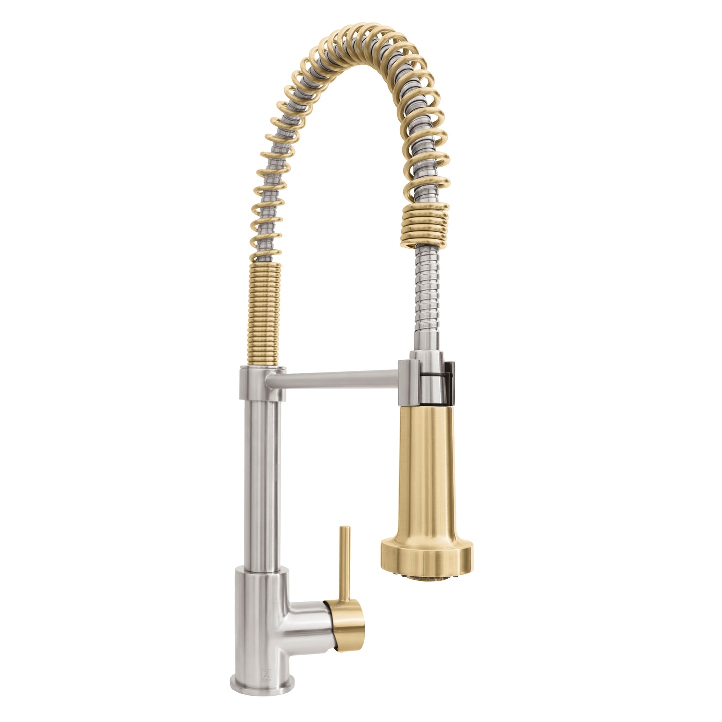 APL-KF-ZBNCB - Autograph Edition Apollo Pull Down Spring Single Handle Kitchen Faucet in Brushed Nickel and Champagne Bronze